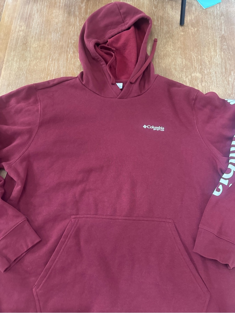 Columbia Men's Maroon Crewneck Hooded Sweatshirt